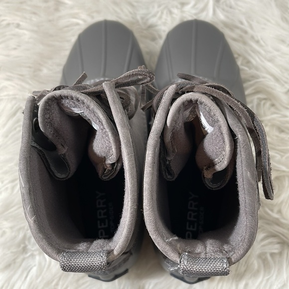 Sperry Saltwater Duck Boots Canvas Waterproof Grey Men\'s Size 10 NEW main image 7